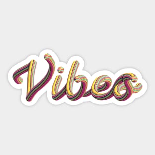 Vibes Text Multicolour 3D Lettering Sticker